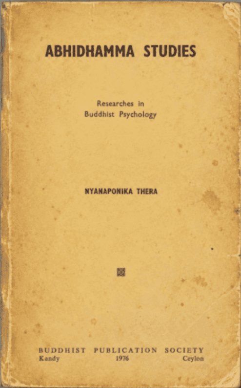 Abhidhamma Studies- Researches in Buddhist Psychology